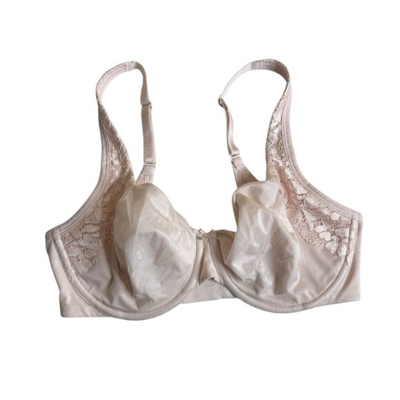 Talbots Sateen Back Smoothing Lace Detail Underwire Bra Pink Women’s 34DD - Picture 1 of 6